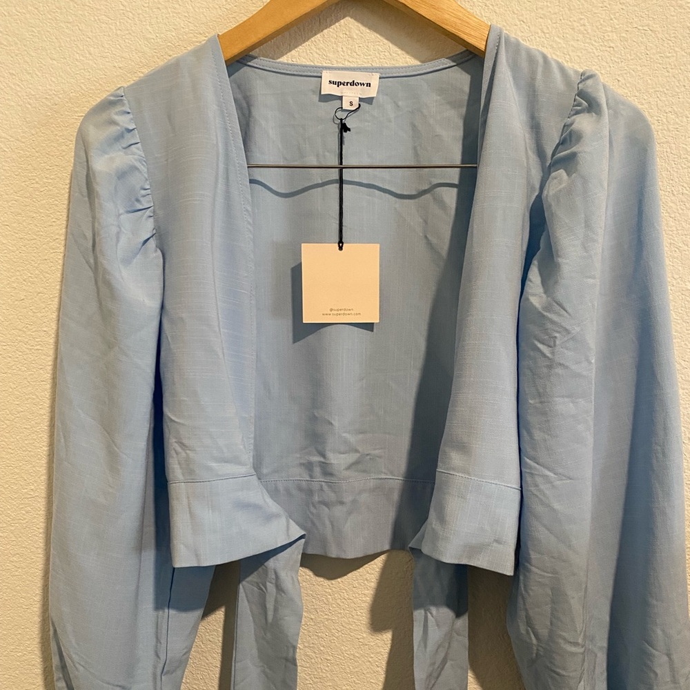 Superdown Women’s Light Blue Button Down Shirt